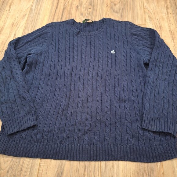 Ralph Lauren Other - Ralph Lauren blue Cable Sweater size 1X